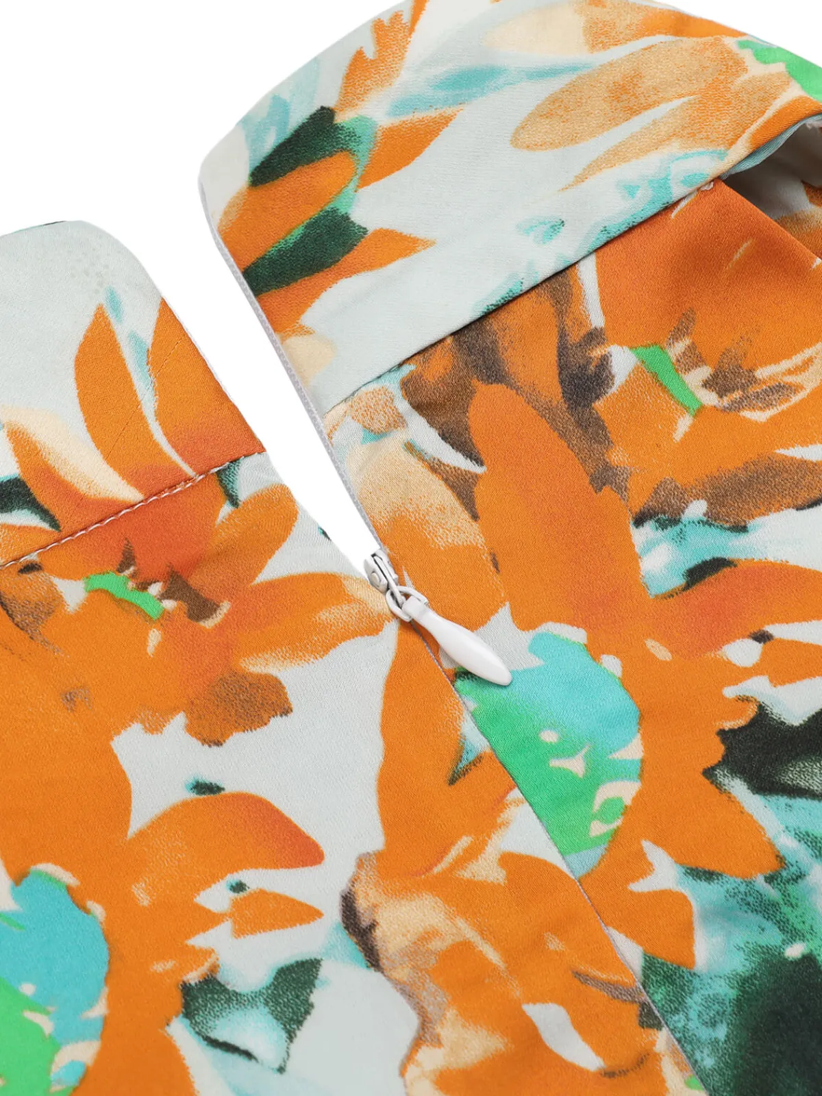 Sale Retro Stage 1950s Painted Sunflower V-Neck Romper Orange