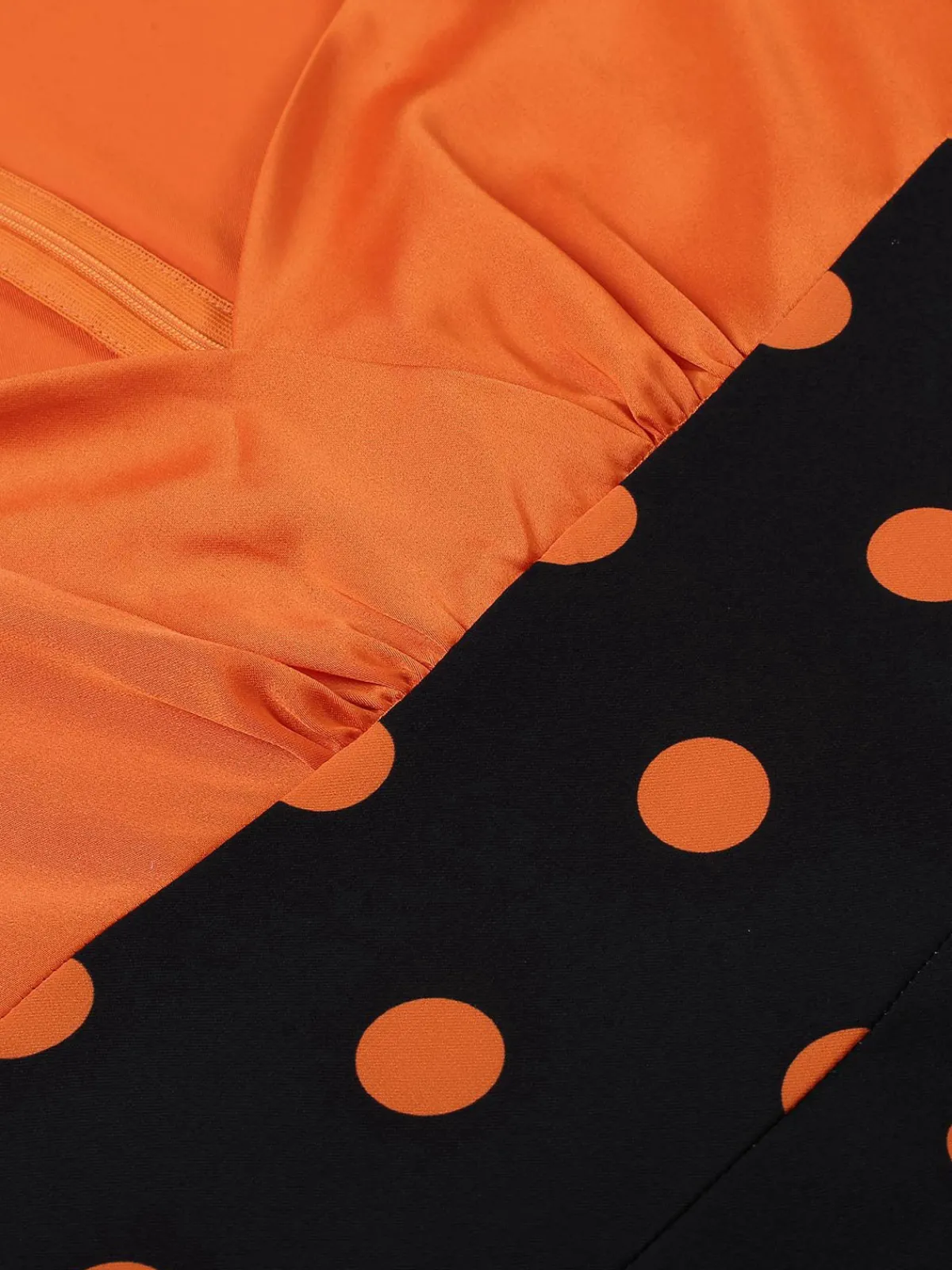Clearance Retro Stage 1950s Pumpkin Face Sweetheart Neck Dress Orange