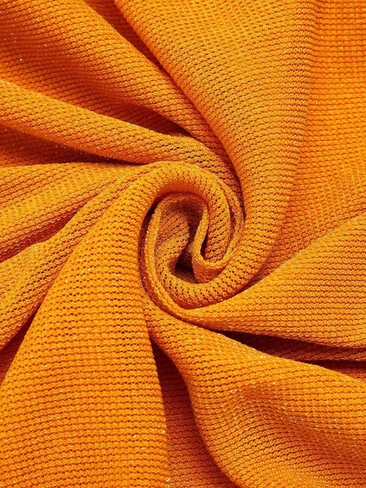 Fashion Retro Stage 1960s Solid Folds Halter Pencil Dress Orange