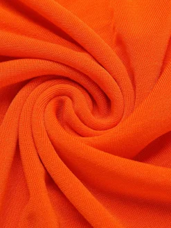 Clearance Retro Stage 1960s Solid One Shoulder Sleeveless Dress Orange
