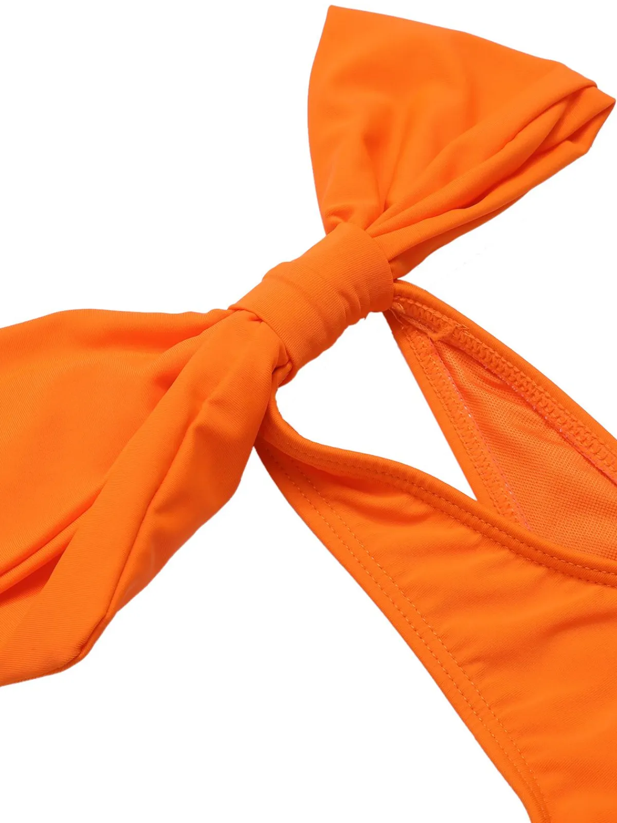 New Retro Stage 1940s Solid Swimsuit & High Low Cover-Up Orange