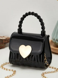 Sale Retro Stage Patent Leather LOVE Handle Mini Handbag