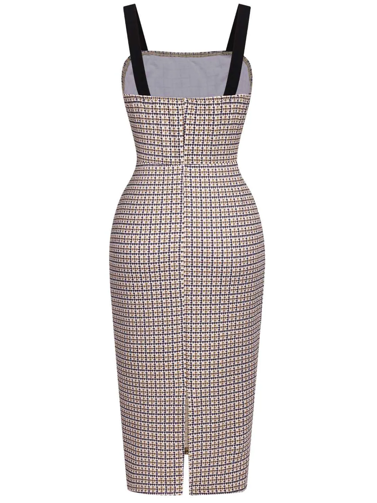 Fashion Retro Stage 2PCS 1960s Knitted Straps Pencil Dress & Short Coat Beige
