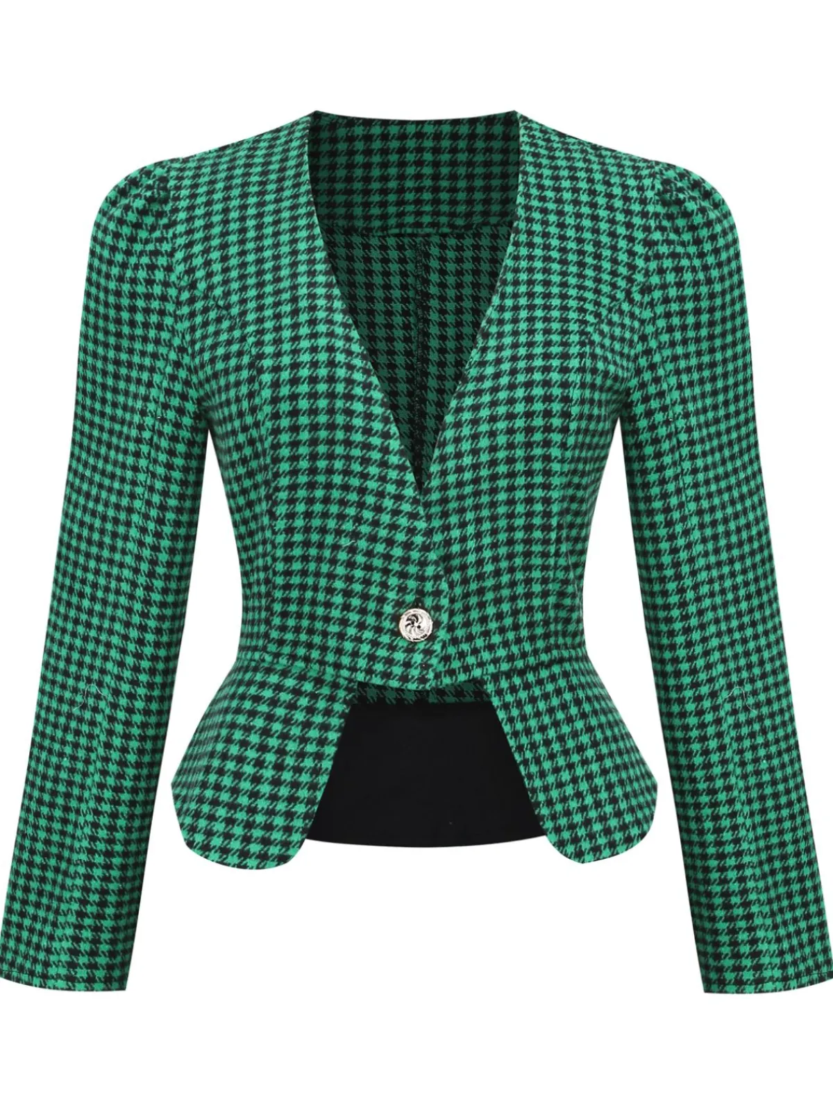 Clearance Retro Stage 2PCS Black Retro Plaid Blazer & Panel Skirt