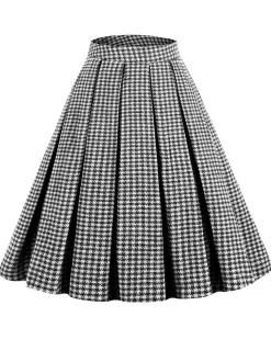 Clearance Retro Stage 2PCS Black Retro Plaid Blazer & Panel Skirt
