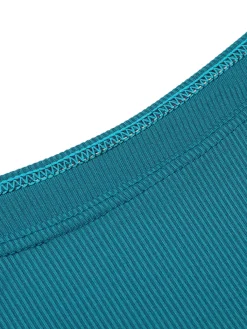 Online Retro Stage 2PCS 1930s Bow Strap Swimsuit & Skirt Blue