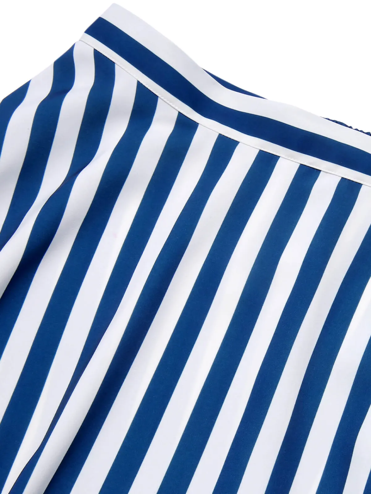 Hot Retro Stage 2PCS 1940s Stripe Halter Romper & Skirt Blue