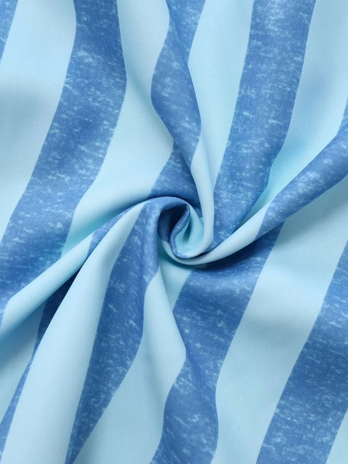 Discount Retro Stage 2PCS Blue 1950s Stripes Square Neck Top & Ruched Skirt Light Blue