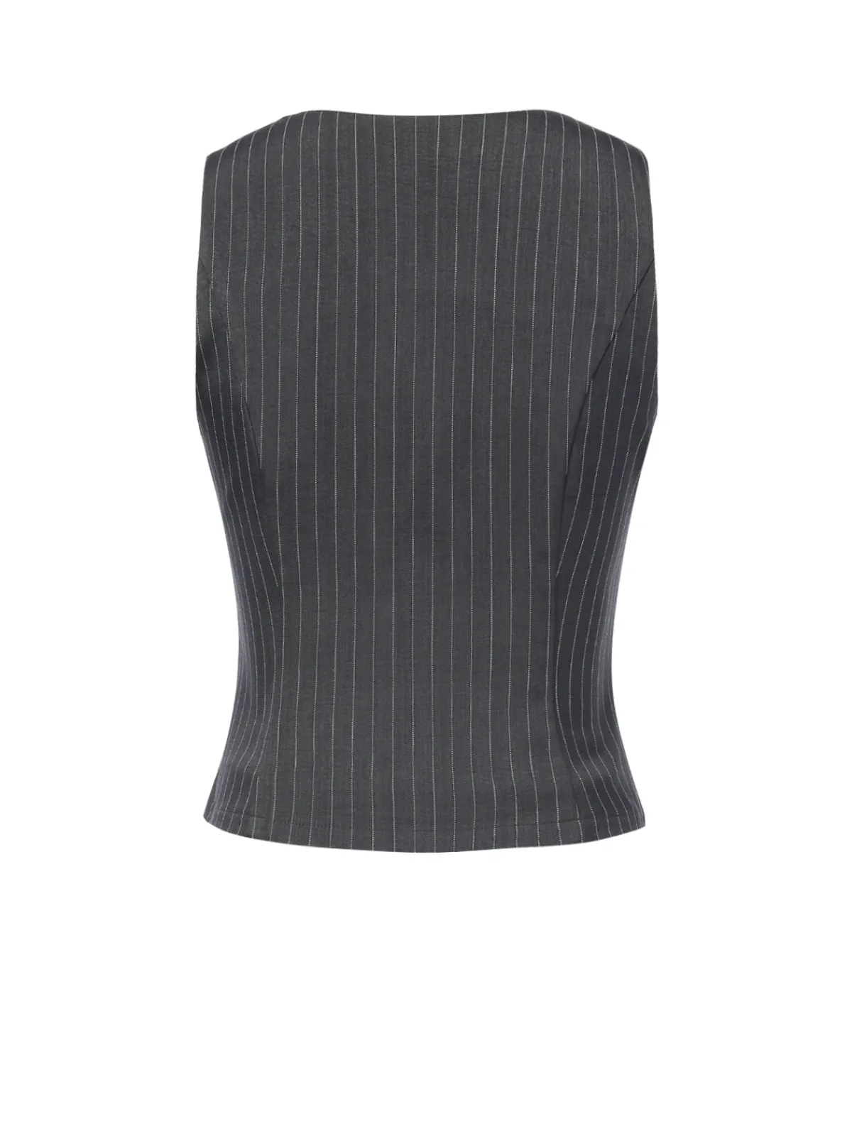 Best Retro Stage 2PCS Dark Gray 1960s Pinstripes Top & Pleated Skirt
