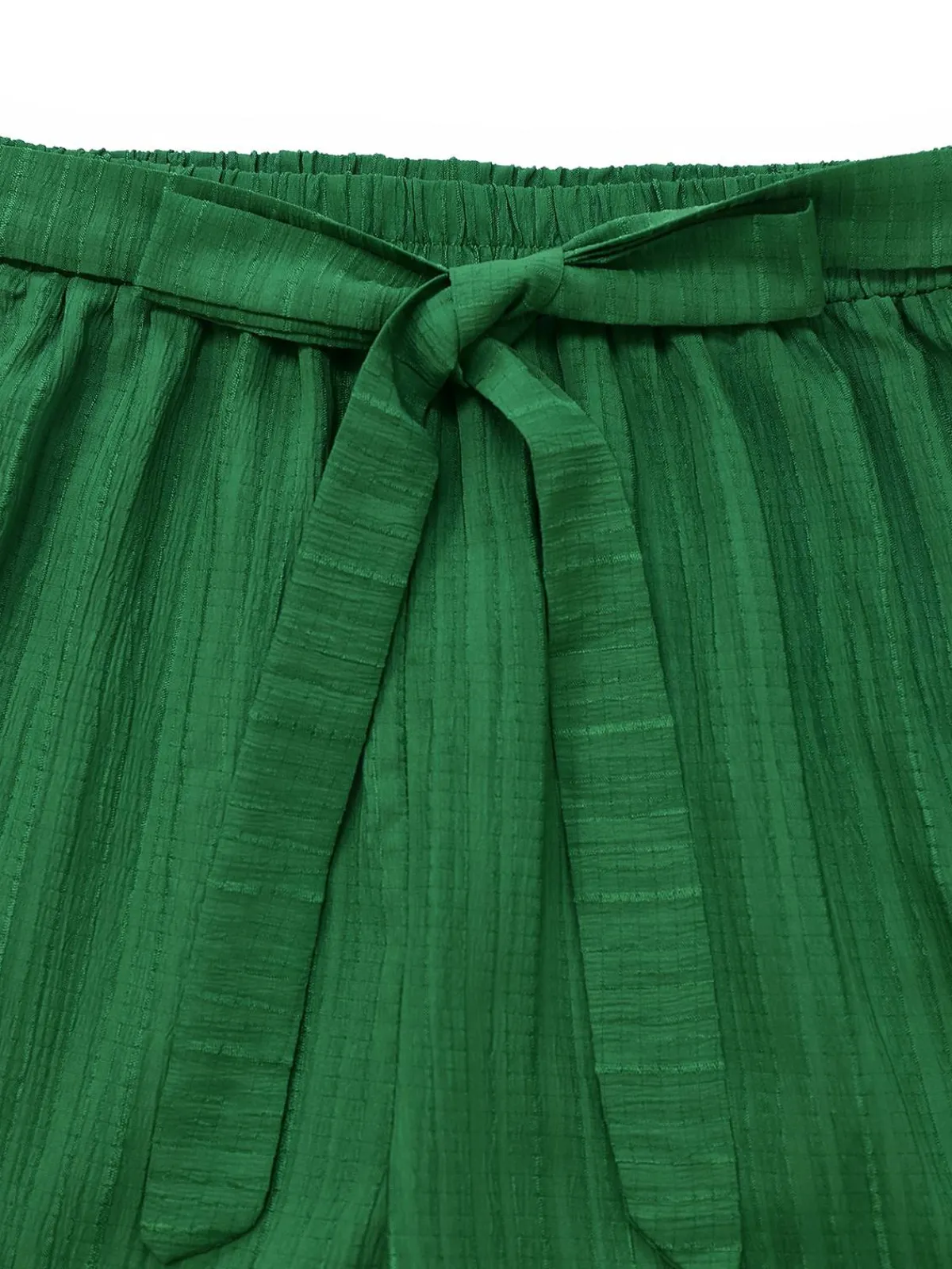 Clearance Retro Stage 2PCS 1950s Tropical Plants Halter Top & Textured Pants Green