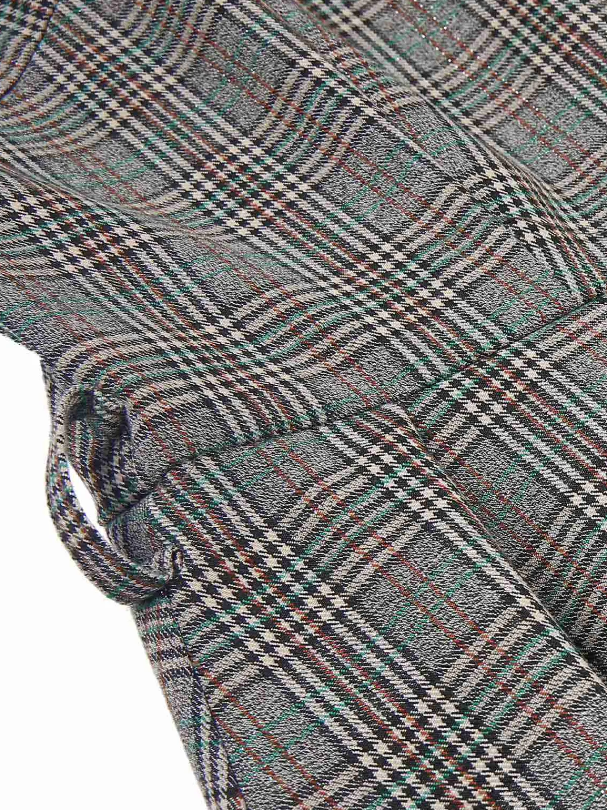Online Retro Stage 2PCS 1940s V-Neck Plaid Dress & Satin Blouse Grey