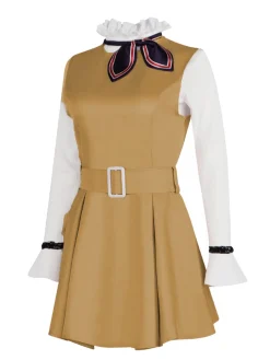 New Retro Stage 2PCS 1960s Ruffle Collar Megan's Costume Set Khaki