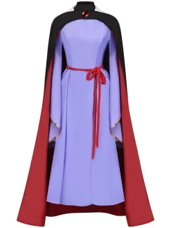 Outlet Retro Stage 2PCS 1940s Evil Queen Dress & Long Cloak Purple
