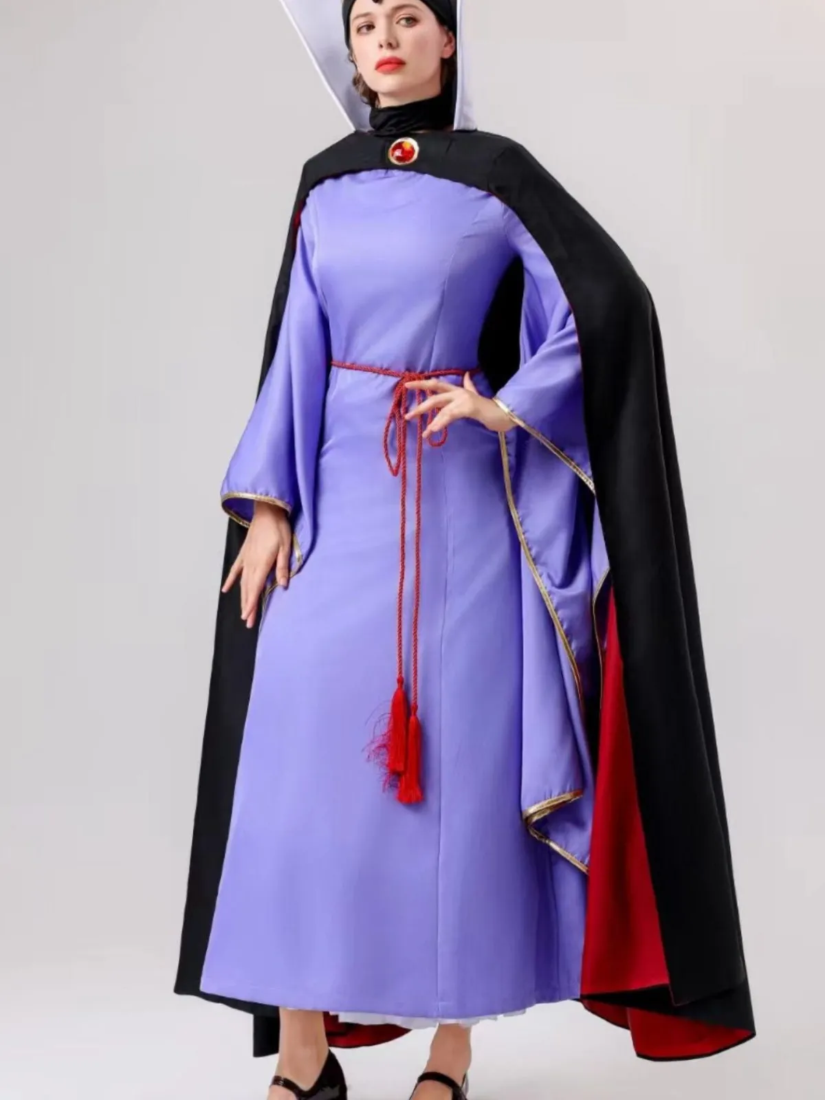 Outlet Retro Stage 2PCS 1940s Evil Queen Dress & Long Cloak Purple