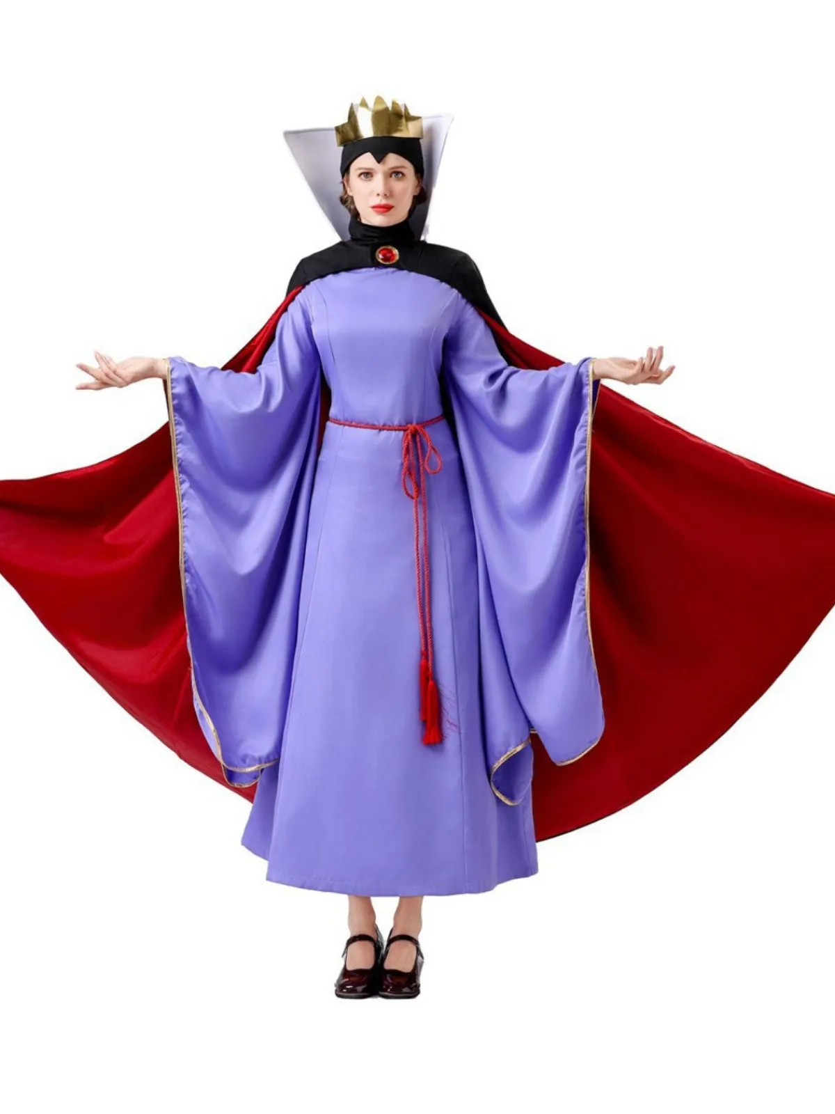 Outlet Retro Stage 2PCS 1940s Evil Queen Dress & Long Cloak Purple