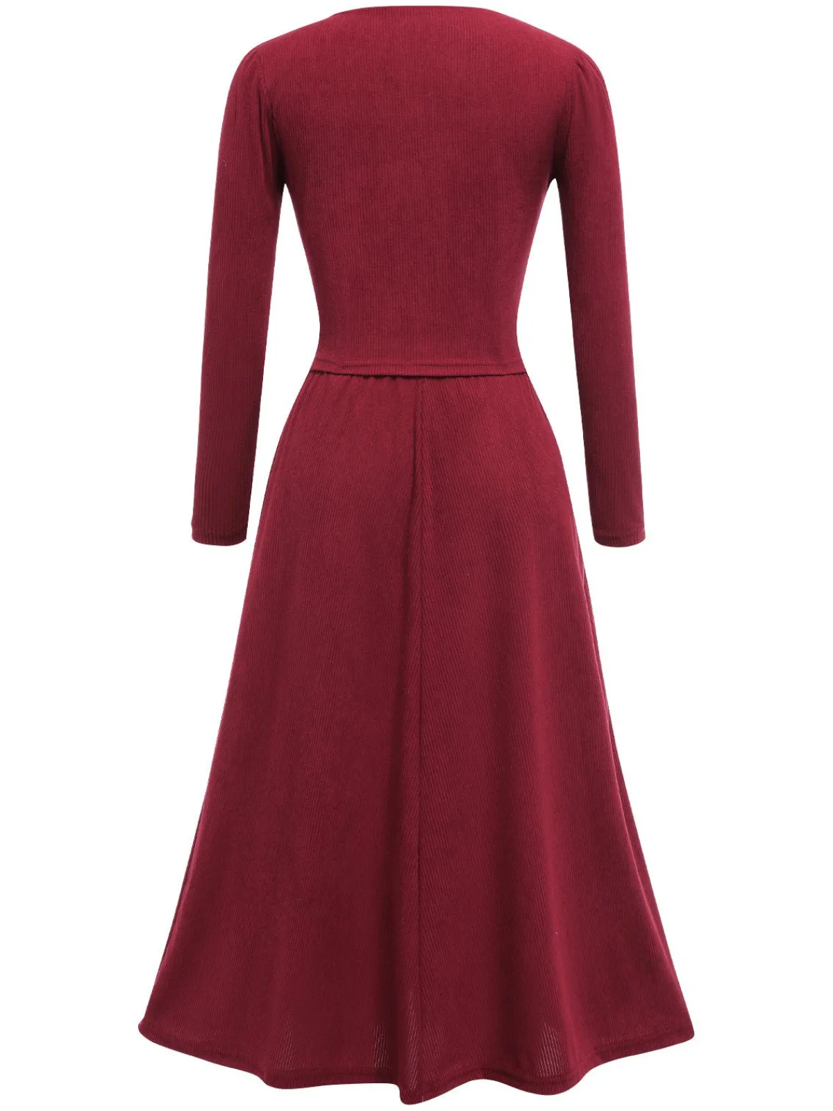 Hot Retro Stage 2PCS 1950s Corduroy Bow Top & Skirt Red