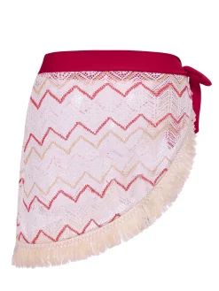 Outlet Retro Stage 2PCS Red 1970s Princess Style Bikini Set & Fringe Cover-Up Deep Red