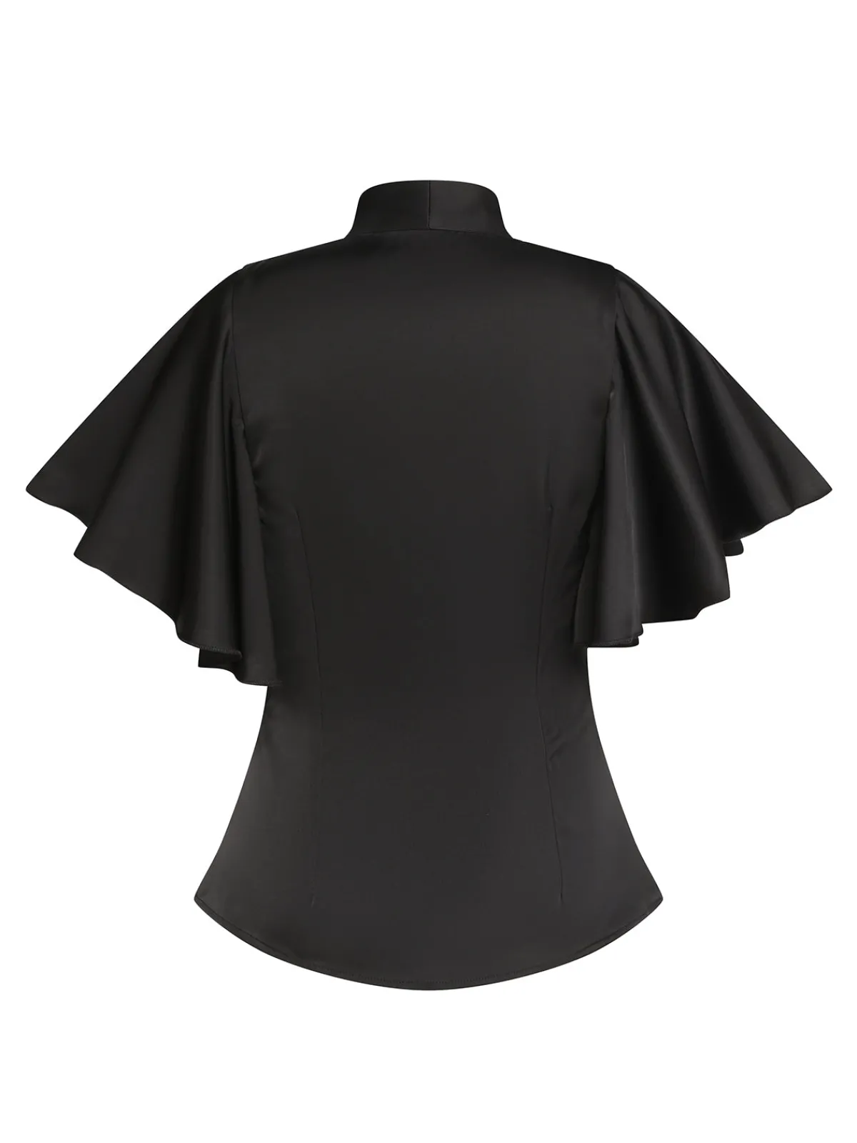 Hot Retro Stage 2PCS 1950s Black Solid Blouse & Suspender Skirt Black & White