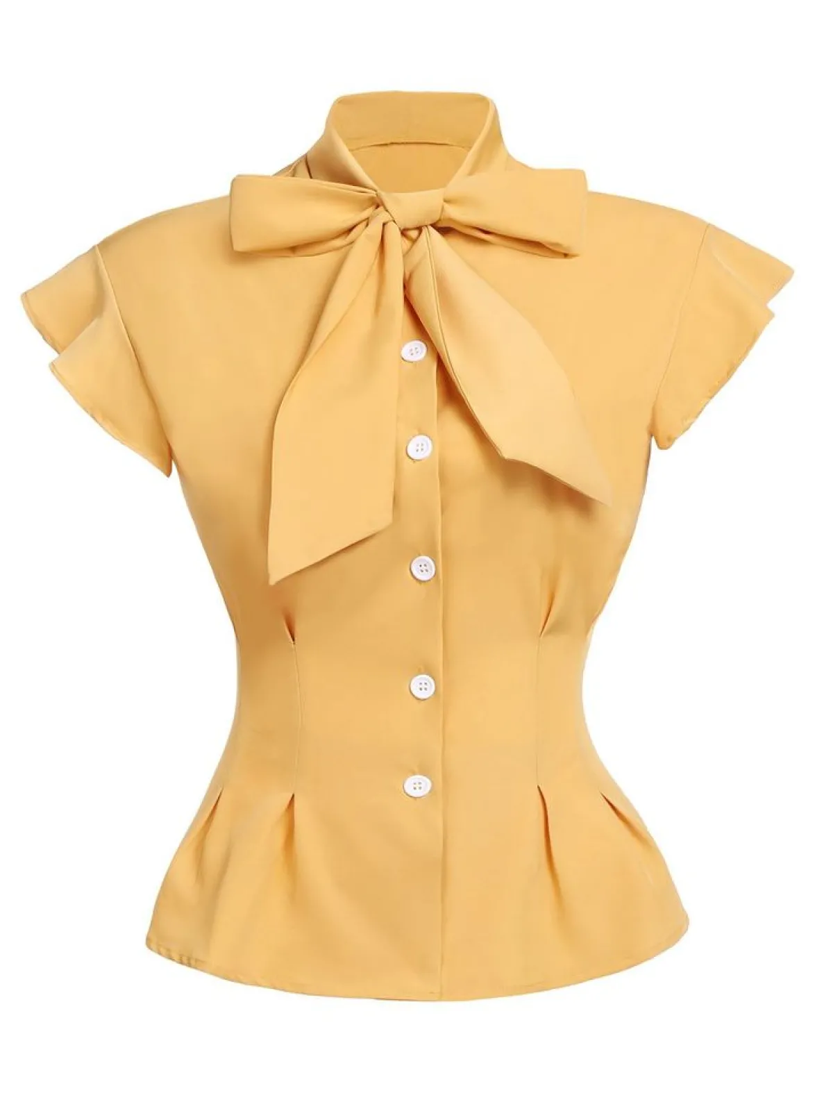 Outlet Retro Stage 2PCS 1950s Blouse Top & Suspender Pants Yellow Gray