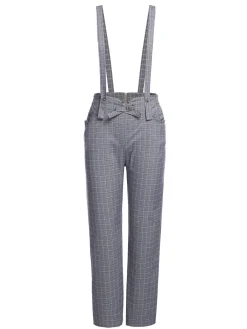 Outlet Retro Stage 2PCS 1950s Blouse Top & Suspender Pants Yellow Gray