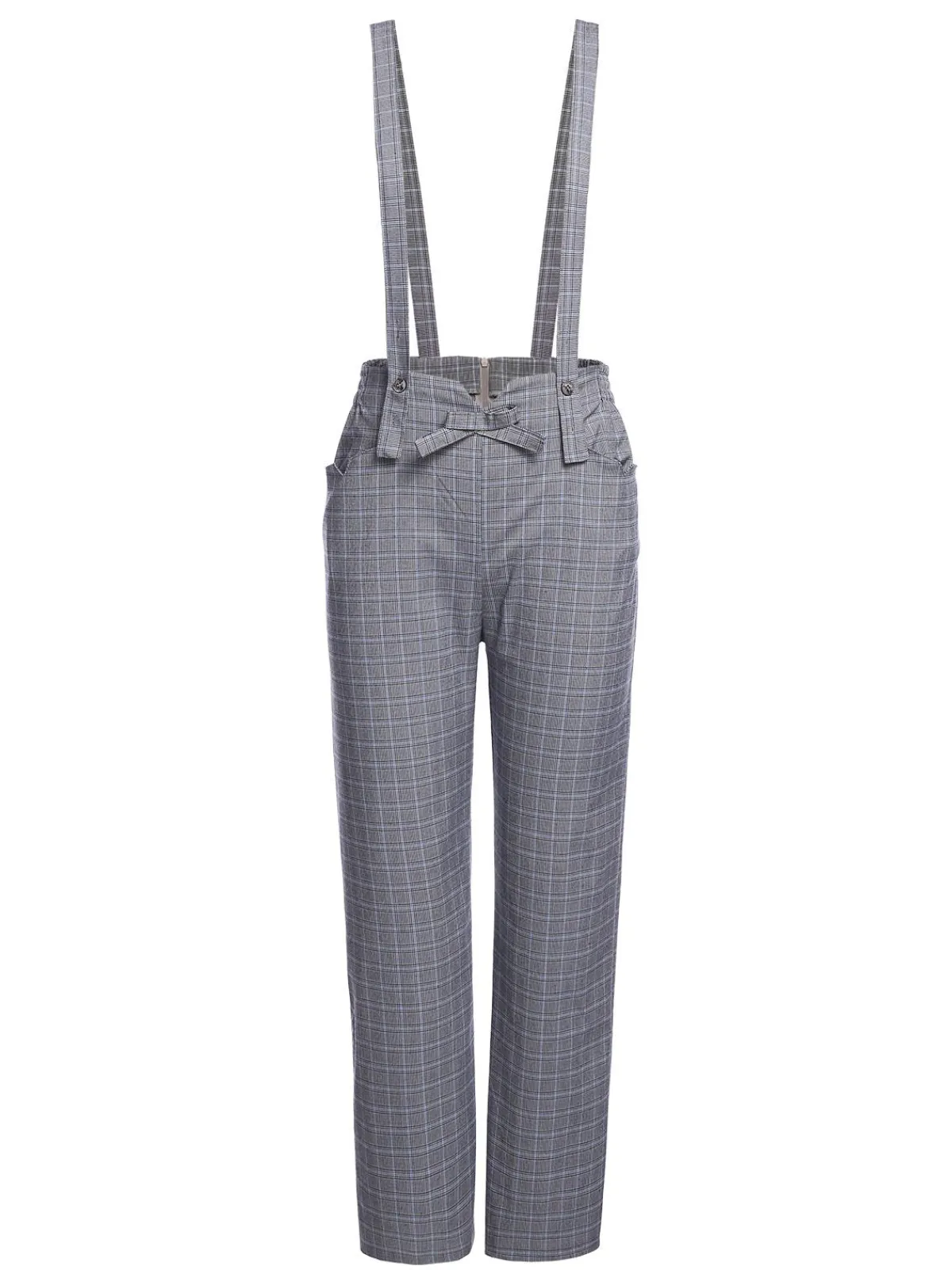Outlet Retro Stage 2PCS 1950s Blouse Top & Suspender Pants Yellow Gray