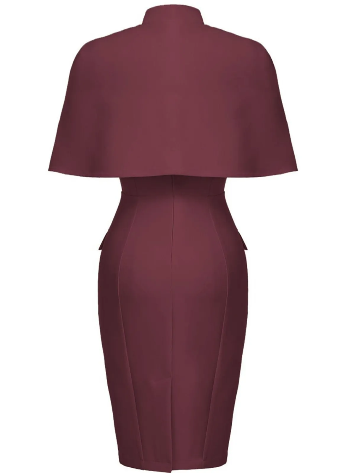 Online Retro Stage 2PCS 1960s Button Work Pencil Dress