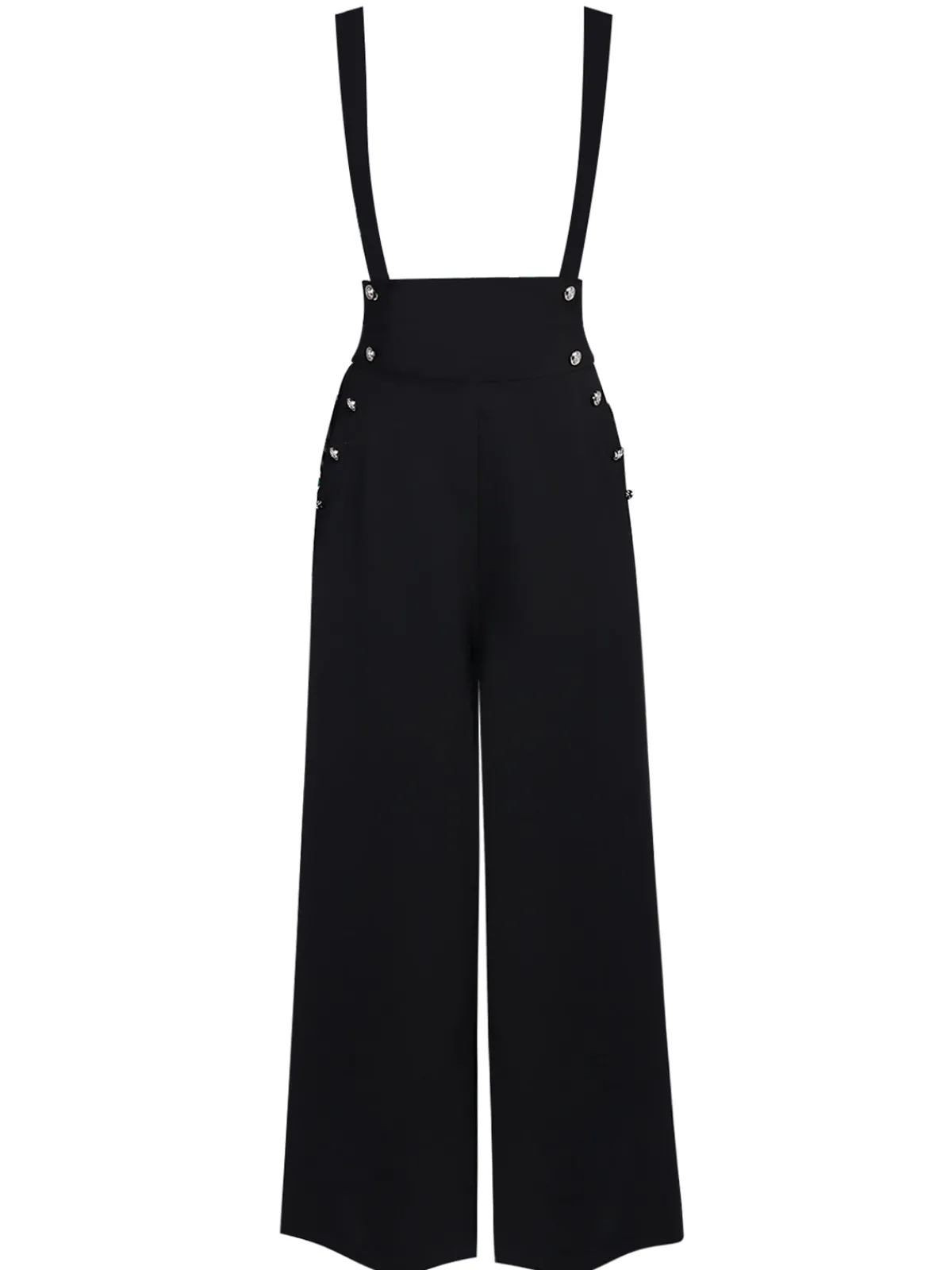 Clearance Retro Stage 2PCS 1950s Candy Tie-Up Blouse & Black Suspender Pants Pink & Black