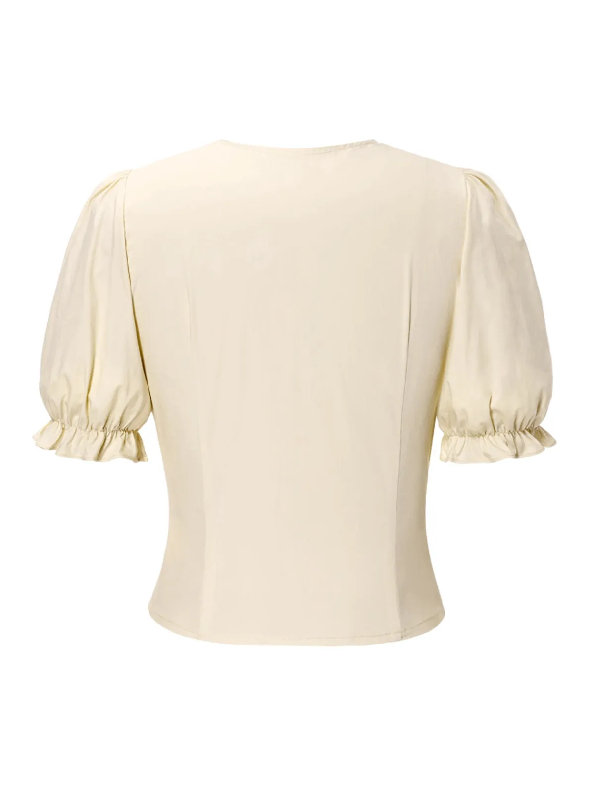 Discount Retro Stage 2PCS 1940s Cotton Cream V-Neck Top & Blue Pleated Skirt Cream White & Dark Blue