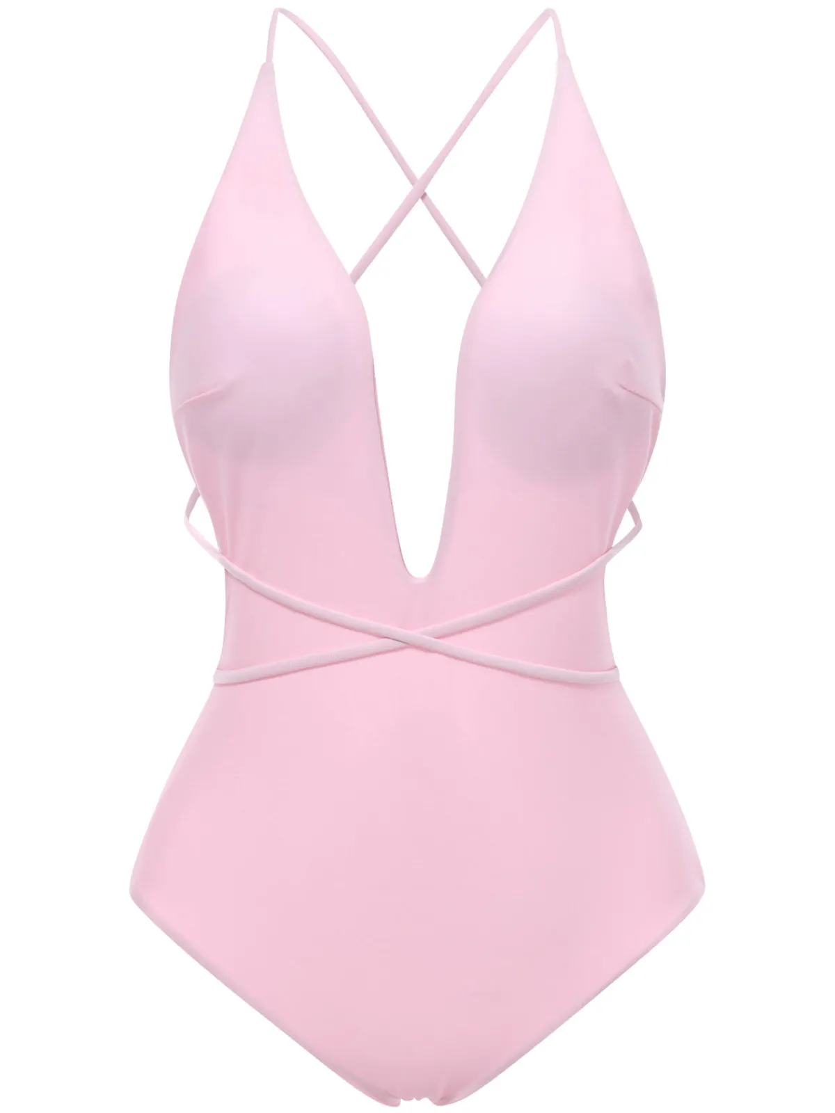 Online Retro Stage 2PCS 1940s Deep-V One-Piece Swimsuit & Lace Cover-Up