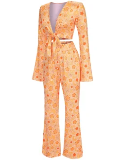 Hot Retro Stage 3PCS 1970s Flare Sleeve Disco Hippie Costume Set