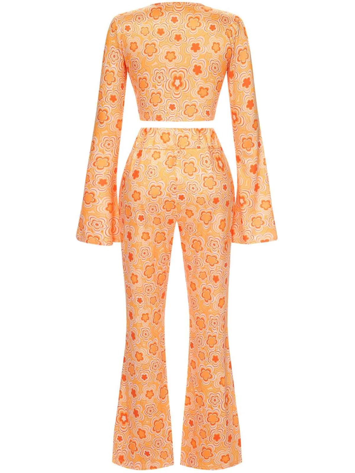Best Retro Stage 3PCS 1970s Flare Sleeve Disco Hippie Costume Set