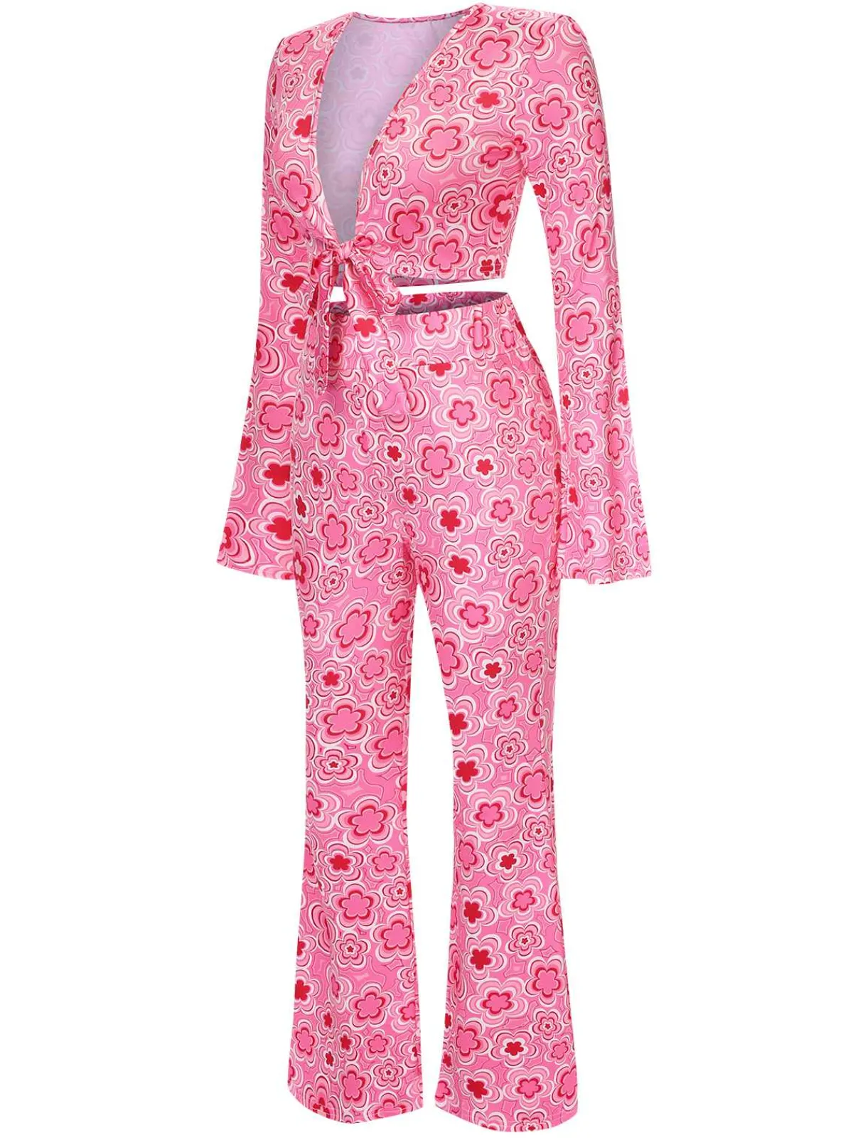 Best Retro Stage 3PCS 1970s Flare Sleeve Disco Hippie Costume Set