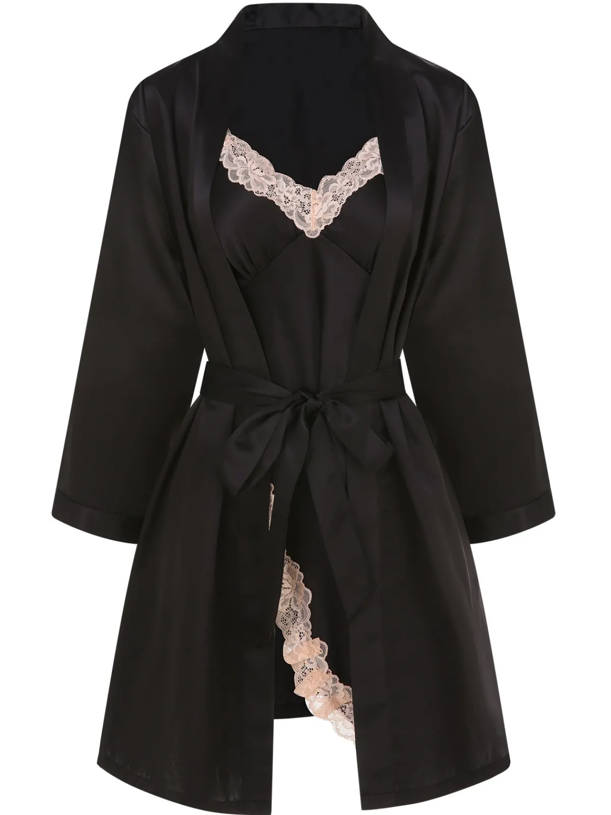 Outlet Retro Stage 2PCS 1970s Lace Suspender Nightdress & Robe