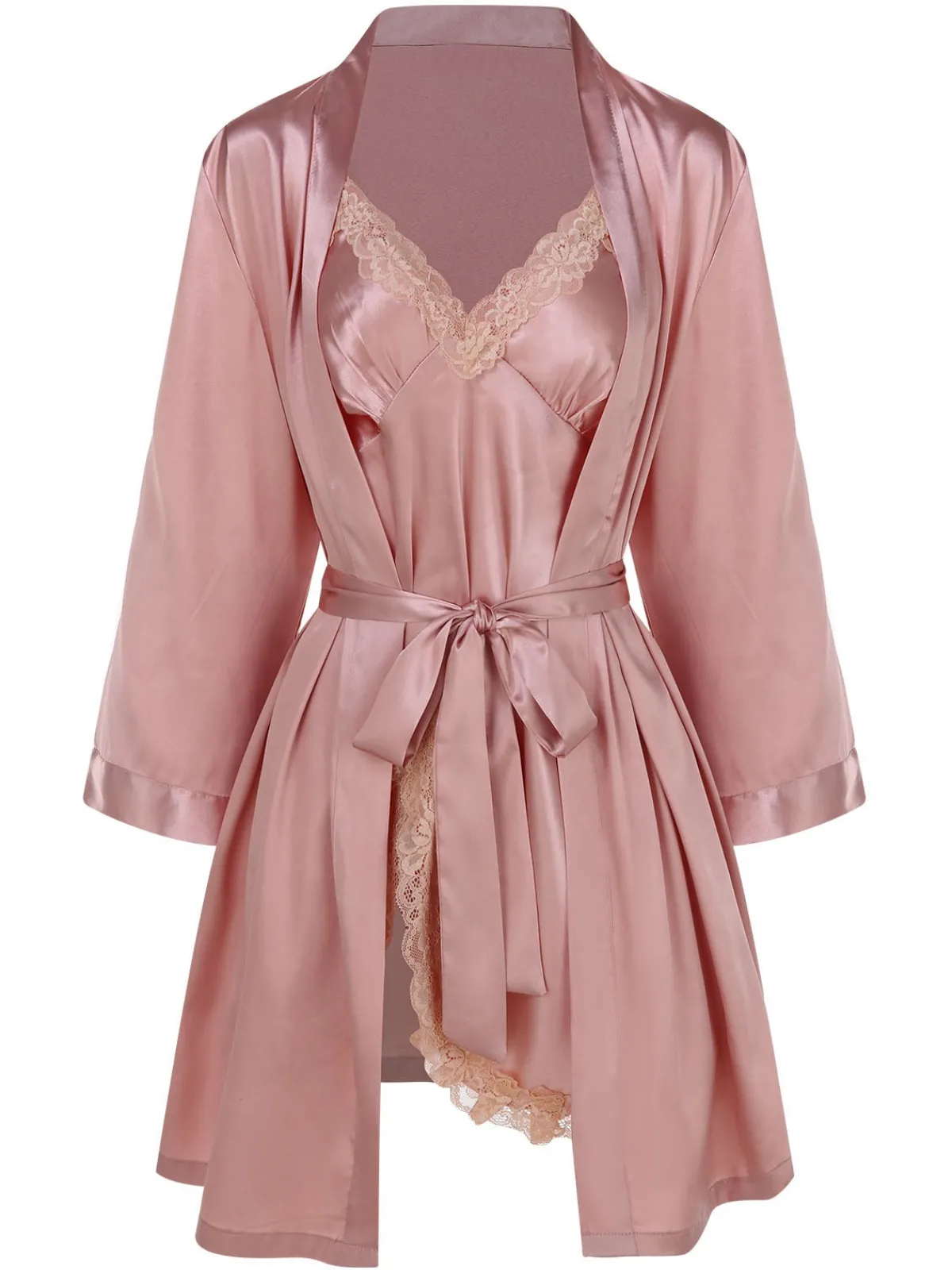 Outlet Retro Stage 2PCS 1970s Lace Suspender Nightdress & Robe