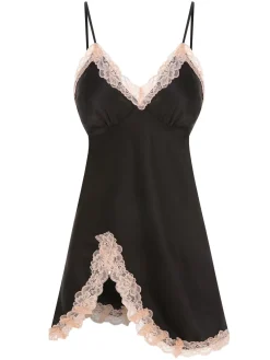 Outlet Retro Stage 2PCS 1970s Lace Suspender Nightdress & Robe