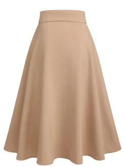 Online Retro Stage 2PCS 1950s Leopard Lapel Romper & Skirt Khaki