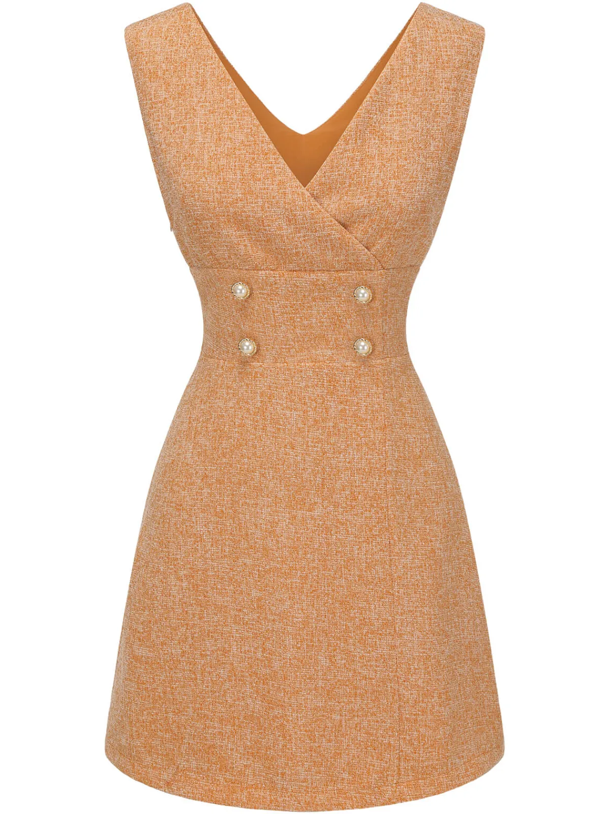 Outlet Retro Stage 2PCS 1960s Blouse & Tweed Mini Dress Orange