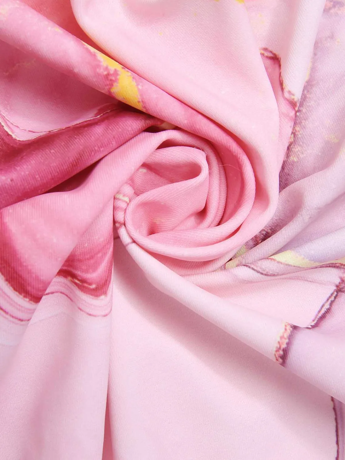 Online Retro Stage 2PCS 1950s Print Swimsuit & Cover-Up Pink
