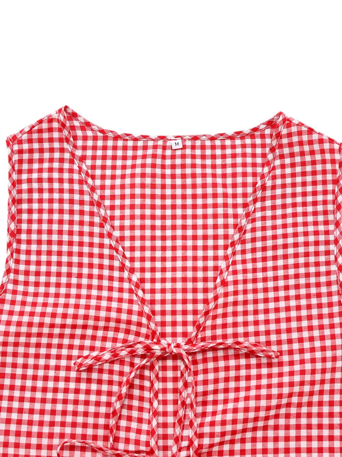 Outlet Retro Stage 2PCS 1950s Plaid V-Neck Bind Vest & Shorts