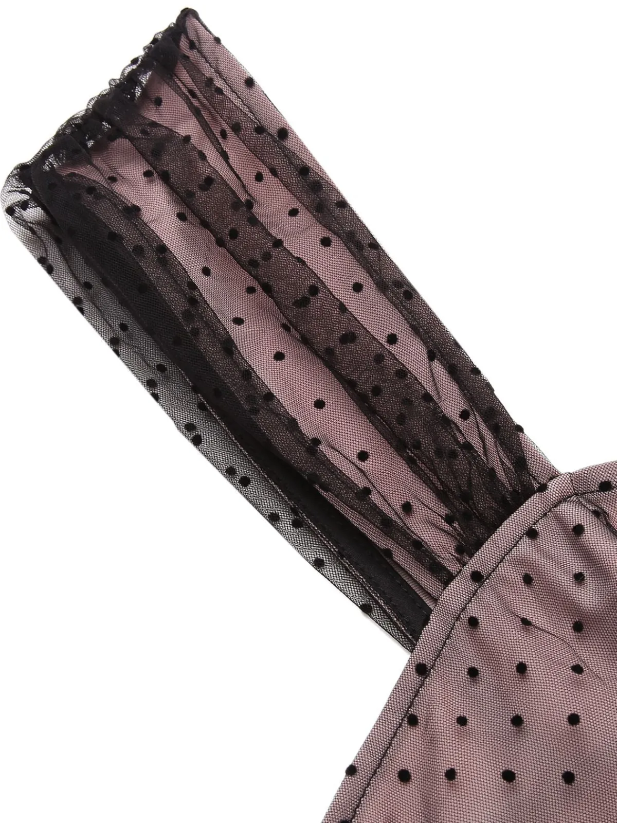 Sale Retro Stage 2PCS 1950s Polka Dot Bowknot Lace Strap Dress Dark Pink