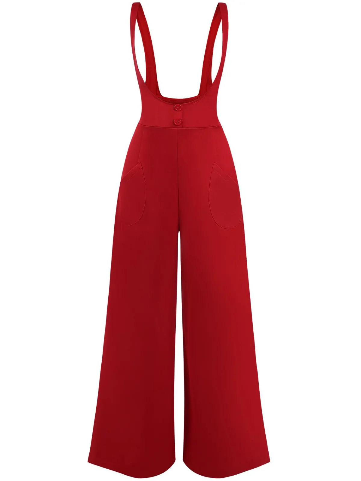 Outlet Retro Stage 2PCS 1970s Satin High Neck Blouse & Suspender Pants White & Red