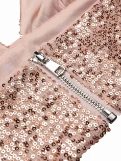 Hot Retro Stage 2PCS 1930s Sequined Halter Crop Top & Wide Leg Pants