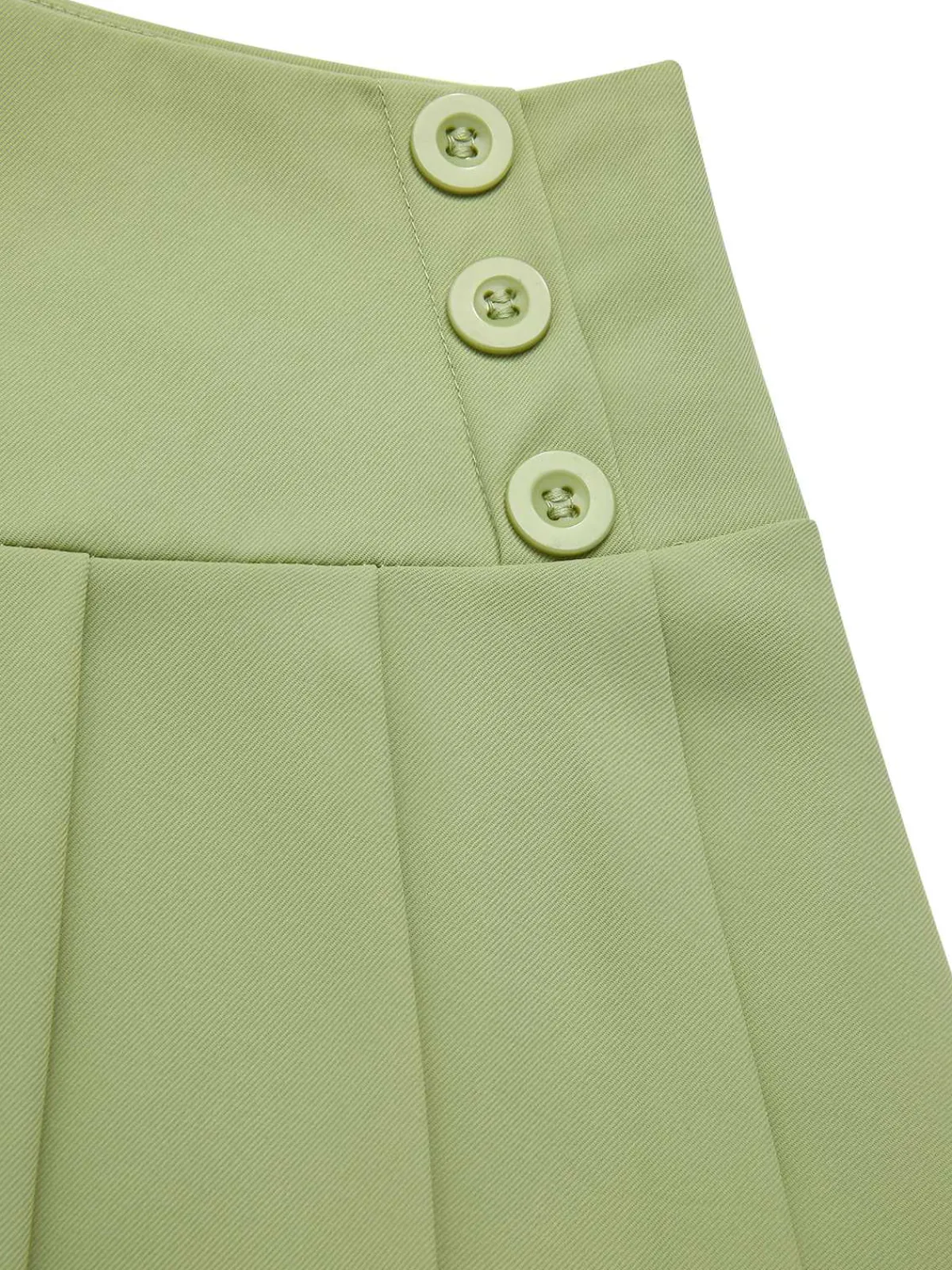 Discount Retro Stage 2PCS 1960s Solid Buttons Vest & Pleated Skirt