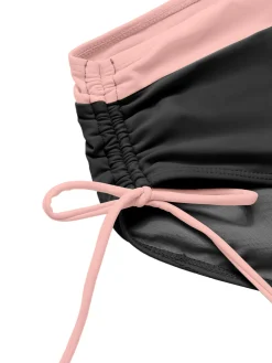 New Retro Stage 2PCS 1950s Solid Knot Patchwork Bikini Set