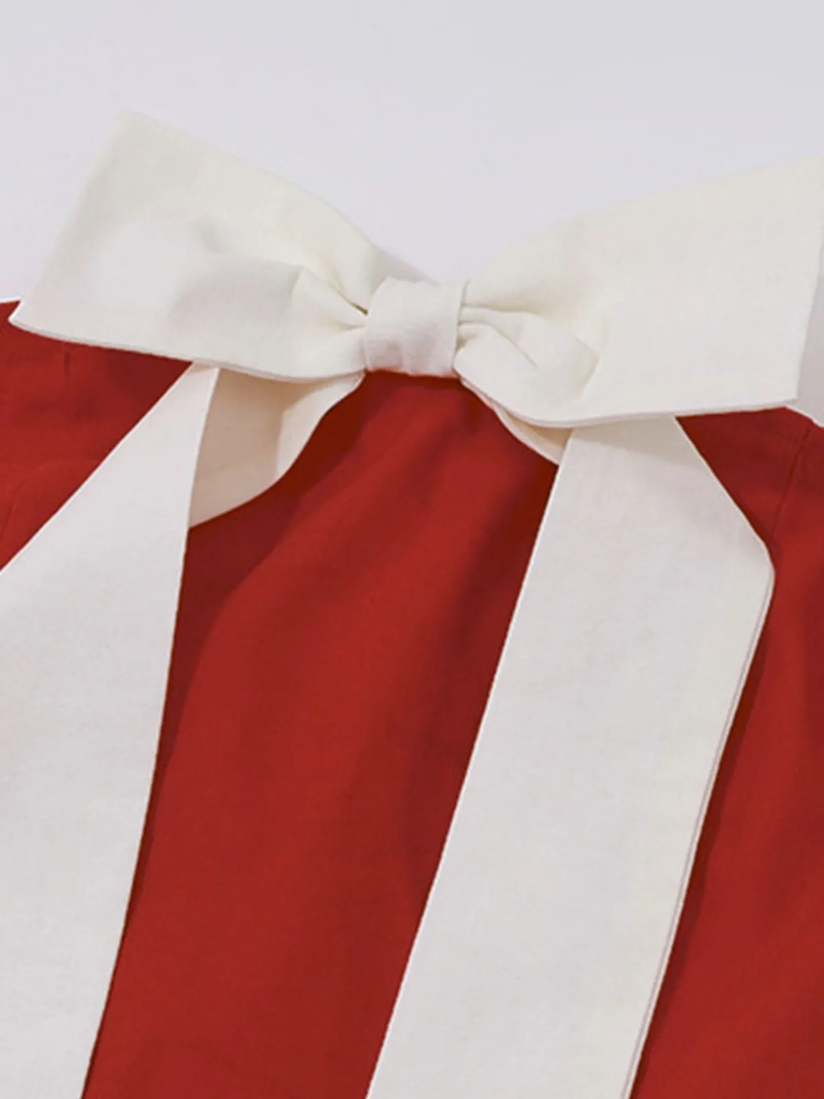 Best Retro Stage 2PCS 1950s Strapless Bow Top & Tiered-Tulle Skirt True Red