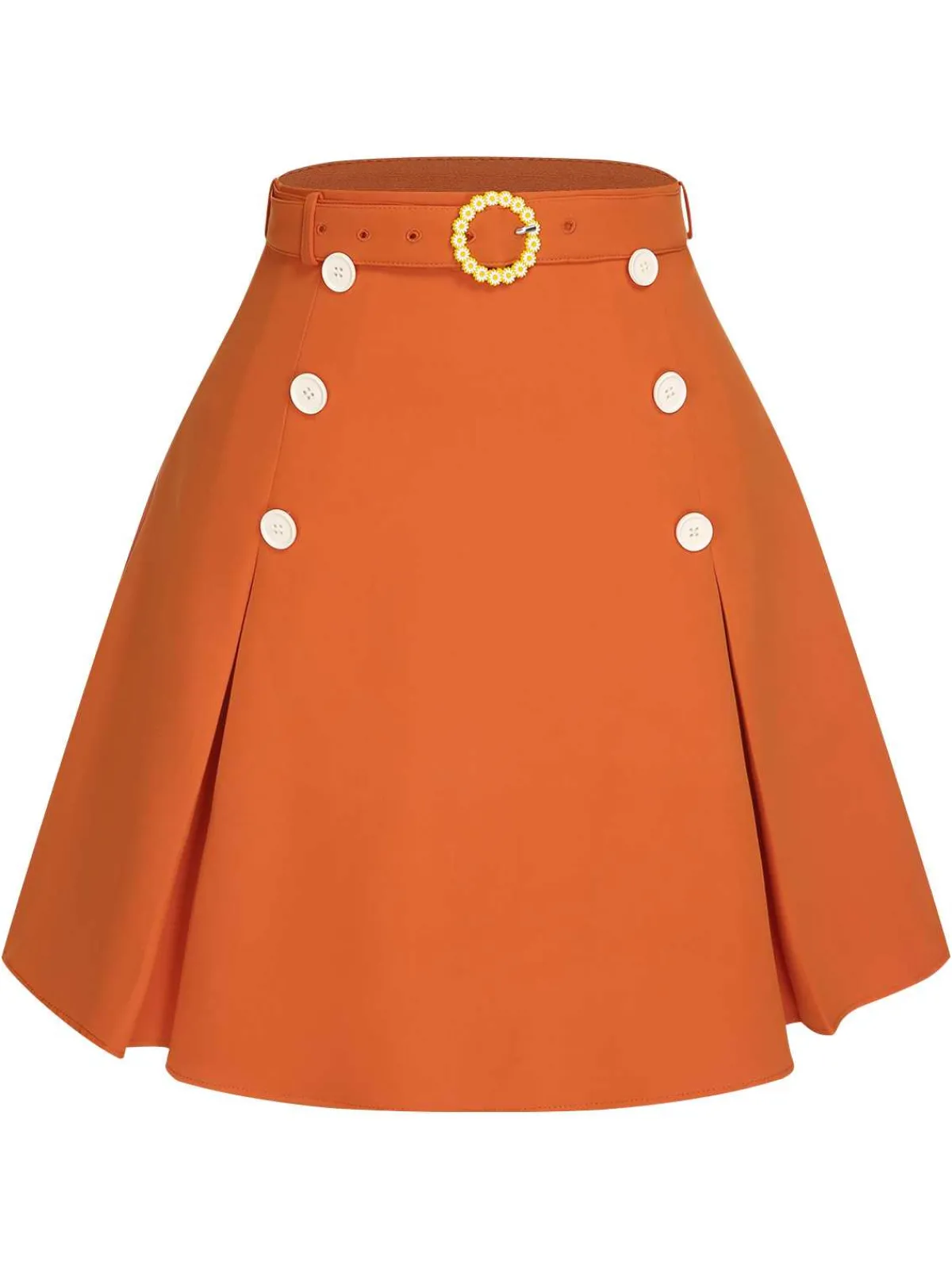 Fashion Retro Stage 2PCS 1960s Tie Neck Floral Top & Button Solid Skirt