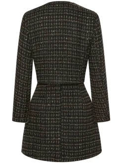 Online Retro Stage 2PCS 1960s Tweed Cropped Coat & A-Line Skirt