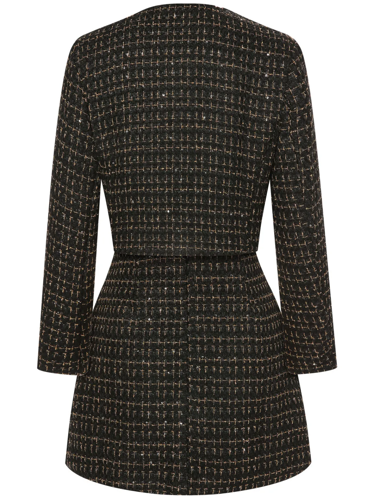 Online Retro Stage 2PCS 1960s Tweed Cropped Coat & A-Line Skirt