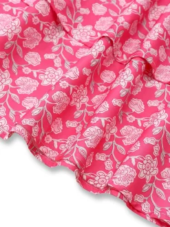 Fashion Retro Stage 1960s Smocked Floral Halter Dress Peach Pink