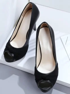 Hot Retro Stage Peep Toe Knot Stiletto High Heels
